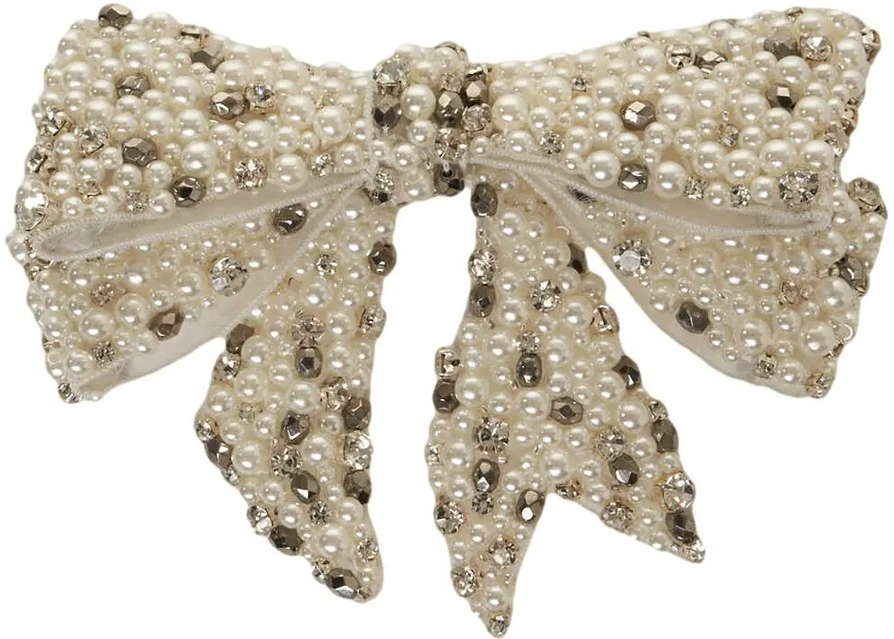 Accesorii MVM Bow with pearls and rhinestones White Femei (BM 19034344) 2