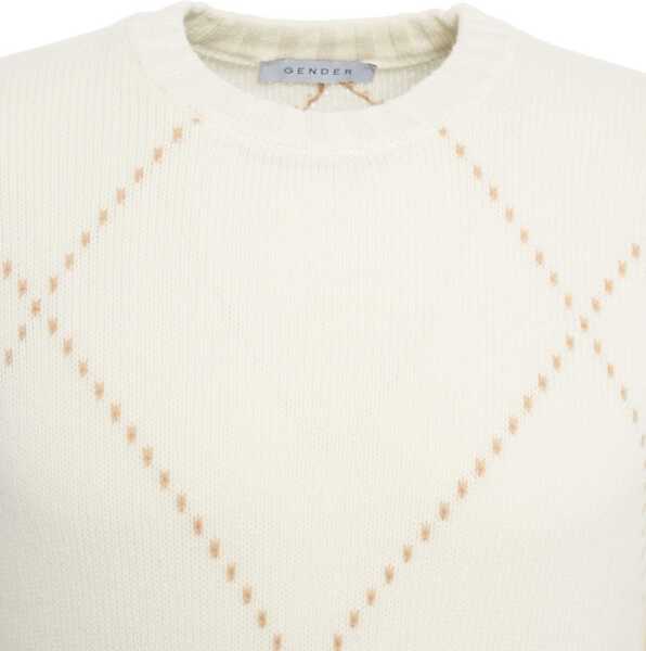 Pulovere Gender Knit sweater with diamond pattern White Barbati (BM 19034365) 4