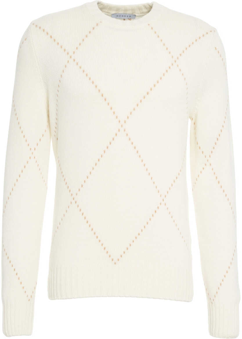 Pulovere Gender Knit sweater with diamond pattern White Barbati (BM 19034365) 1