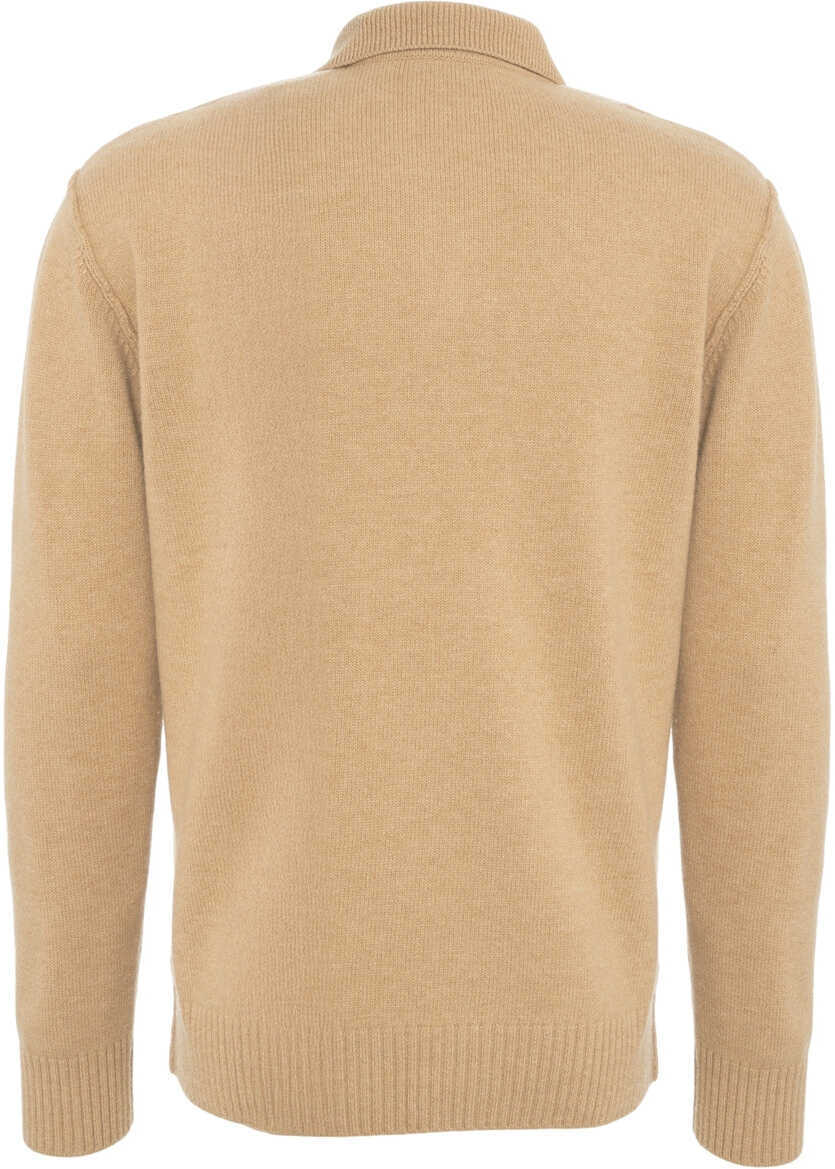 Tricouri Polo Paolo Pecora Knit polo with argyle pattern Beige Barbati (BM 19034368) 4