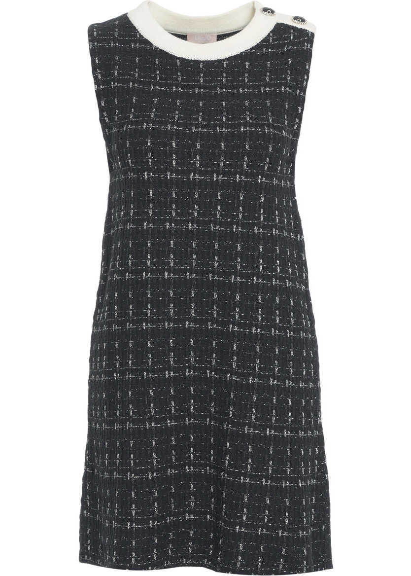 Rochii scurte Liu Jo White Tweed mini dress Black Femei (BM 19034422) 2