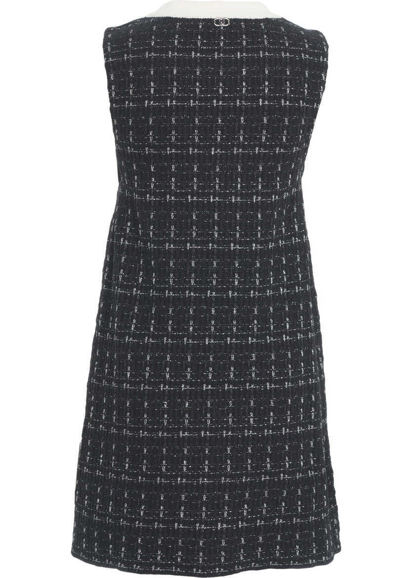 Rochii scurte Liu Jo White Tweed mini dress Black Femei (BM 19034422) 3
