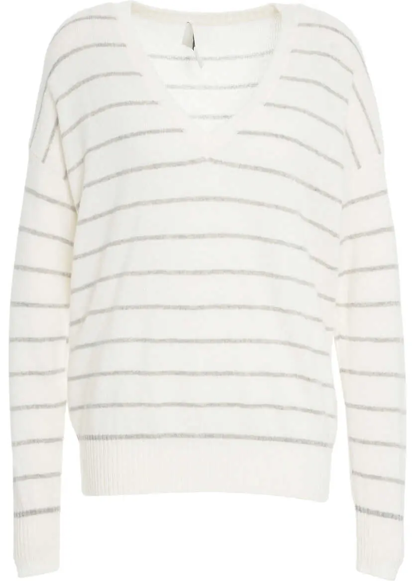 Pulovere MVM Sweater with stripes White Femei (BM 19034443) 2