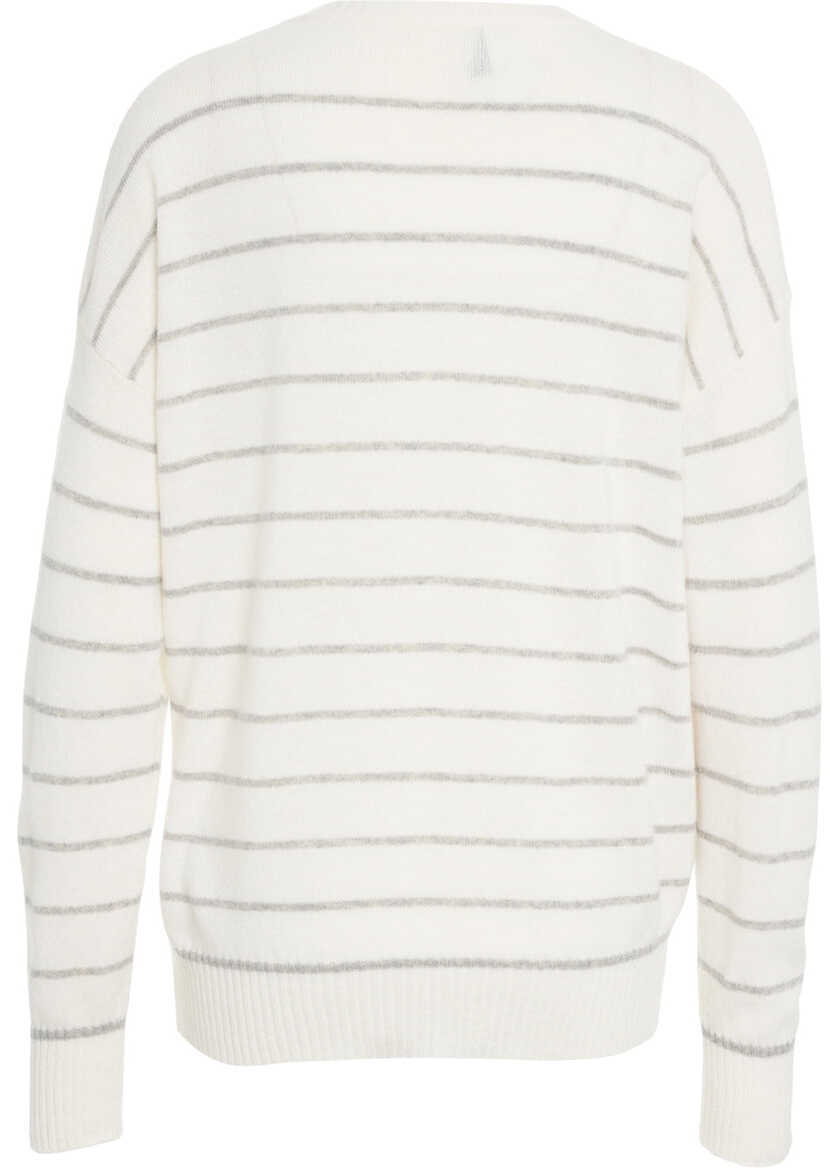Pulovere MVM Sweater with stripes White Femei (BM 19034443) 3