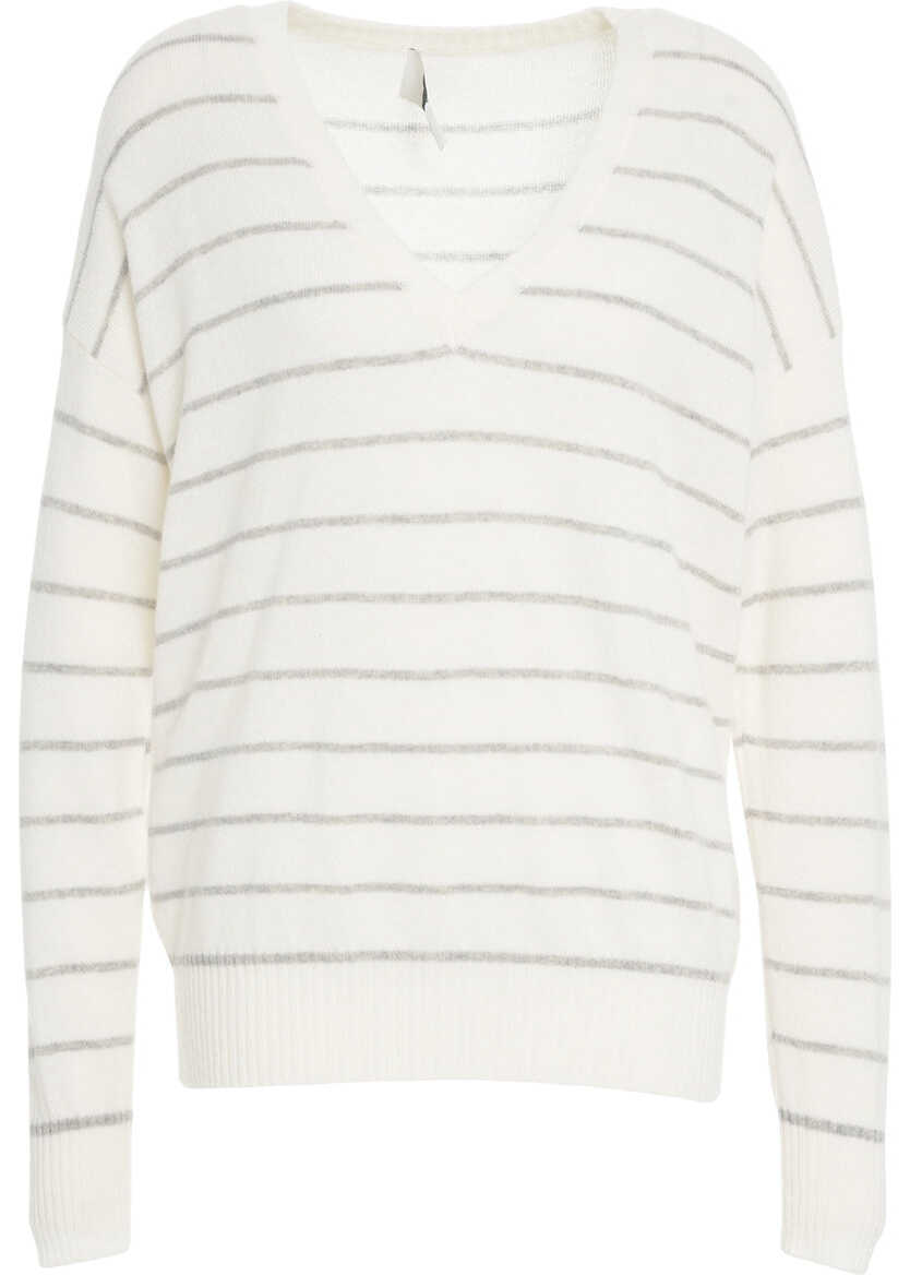 Pulovere MVM Sweater with stripes White Femei (BM 19034443) 1