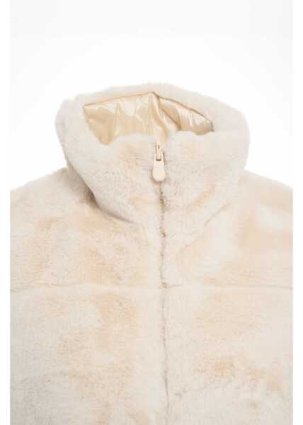 Veste Save the Duck Faux fur gilet FURY Beige Femei (BM 19034449) 4