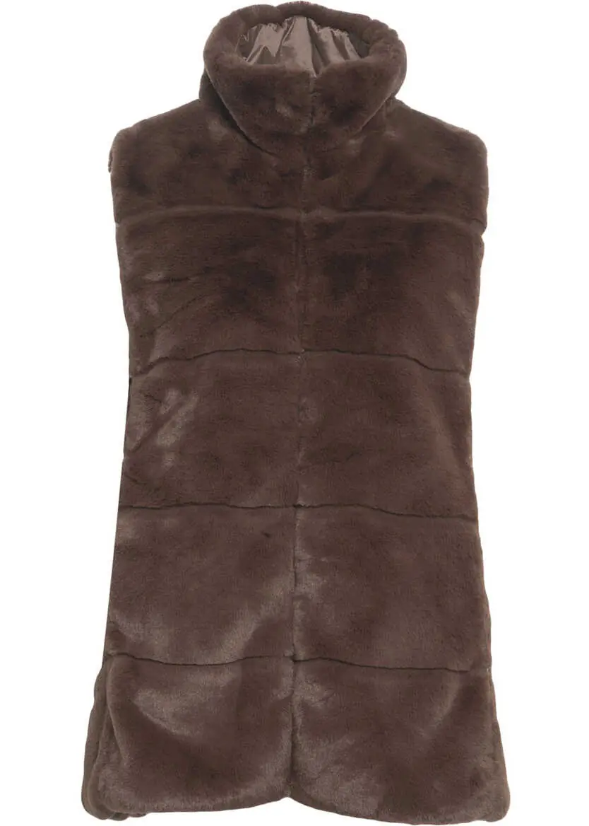 Veste Save the Duck Faux fur gilet FURY Brown Femei (BM 19034449) 2
