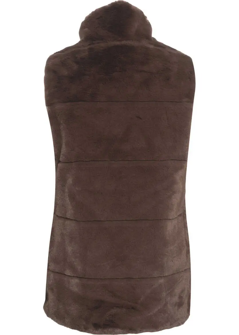 Veste Save the Duck Faux fur gilet FURY Brown Femei (BM 19034449) 3