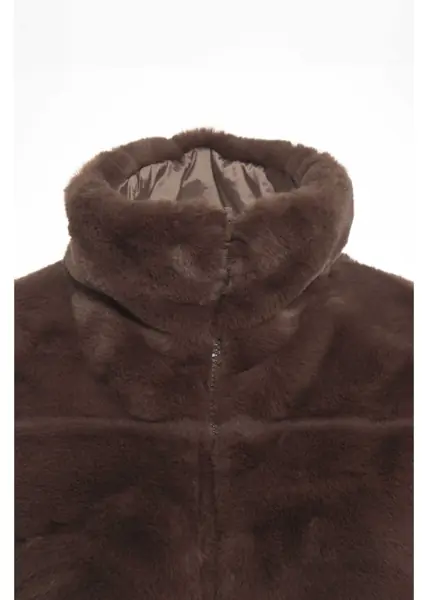 Veste Save the Duck Faux fur gilet FURY Brown Femei (BM 19034449) 4