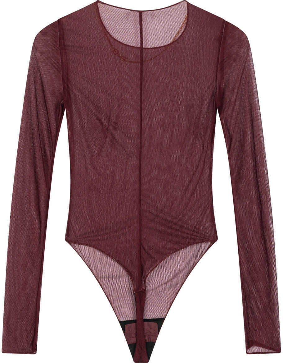 Body-uri Elisabetta Franchi Bodysuit with chain detail Red Femei (BM 19034482) 3