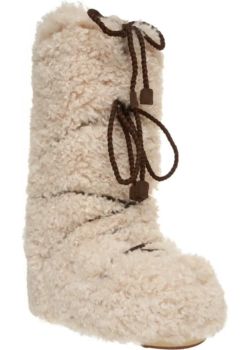 Cizme de iarna Moon Boot Sheepskin boots ICON CURLY EXTRA Beige Femei (BM 19034509) 3