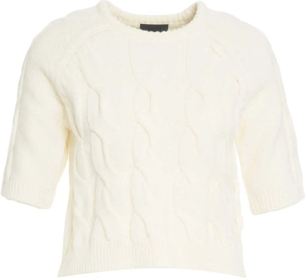 Pulovere Liu Jo Sweater with cable knit pattern White Femei (BM 19034518) 1