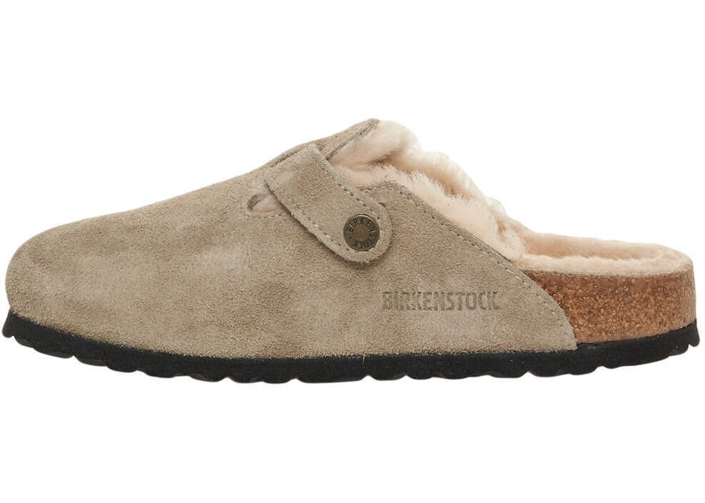 Sandale Birkenstock Clogs Boston Shearling Beige Femei (BM 19034545) 4
