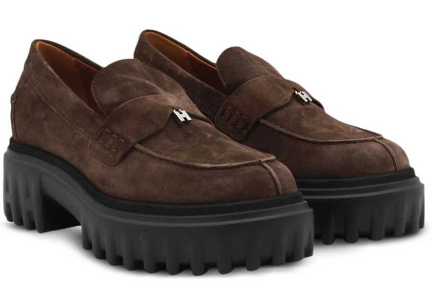 Mocasini Hogan Loafers in suede Brown Femei (BM 19034596) 2
