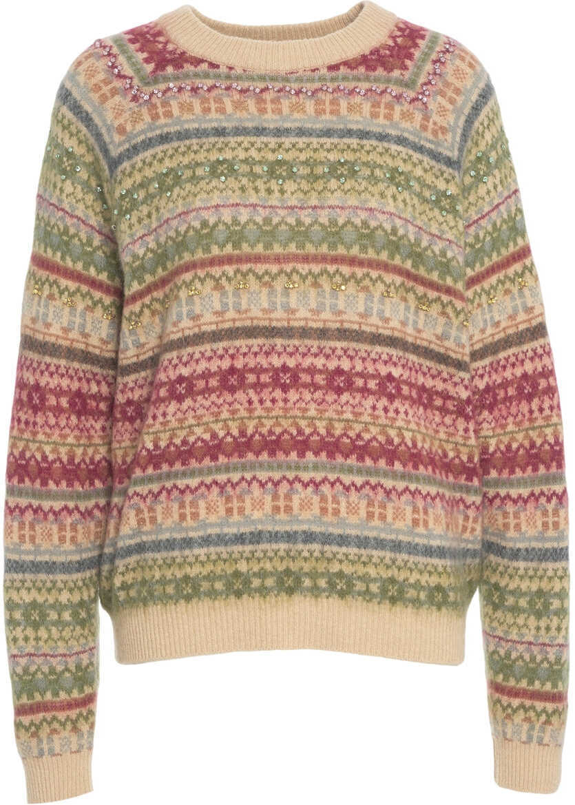 Pulovere Semicouture Knit sweater with embroidery Multicolor Femei (BM 19034602) 2