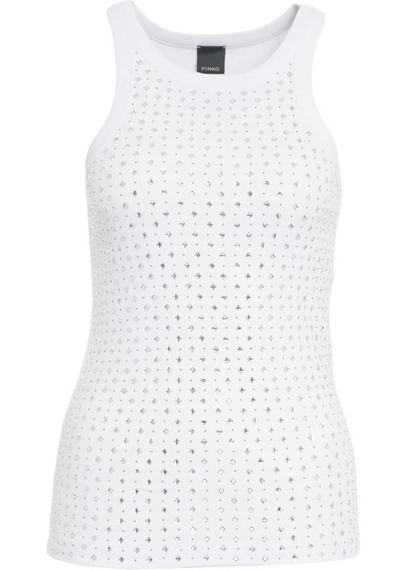 Maiouri Pinko Top with rhinestone embellishment Annita White Femei (BM 19034626) 2