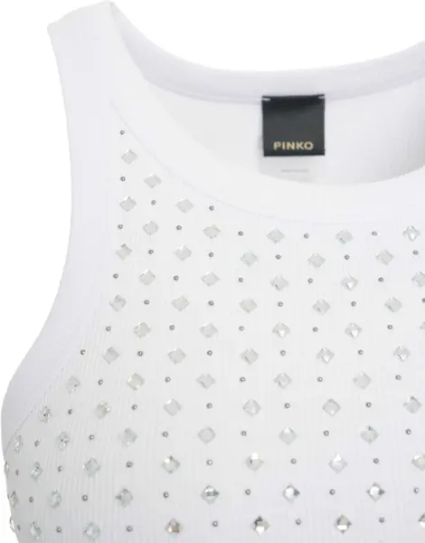 Maiouri Pinko Top with rhinestone embellishment Annita White Femei (BM 19034626) 4