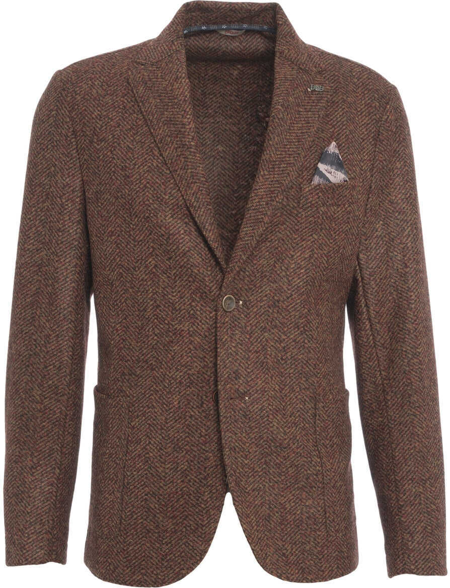 Sacouri BOB Blazer with herringbone pattern Brown Barbati (BM 19034629) 2