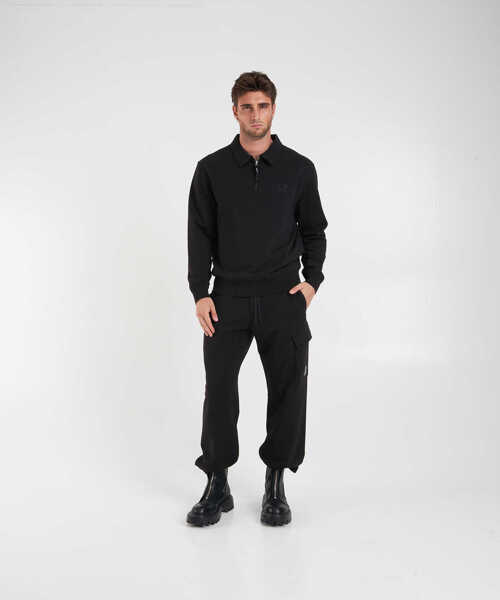 Tricouri Polo C.P. Company Sweatshirt with polo collar Black Barbati (BM 19034665) 3