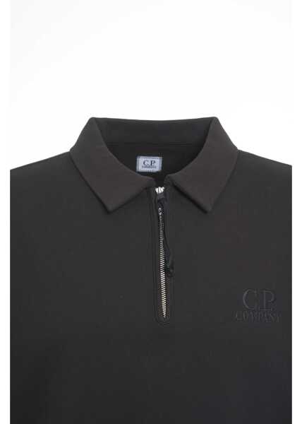 Tricouri Polo C.P. Company Sweatshirt with polo collar Black Barbati (BM 19034665) 5