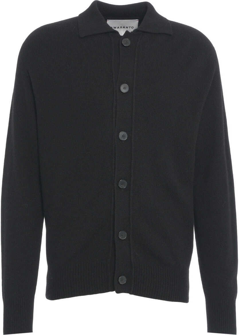 Cardigane AMARANTO Cardigan with polo collar Black Barbati (BM 19034689) 2