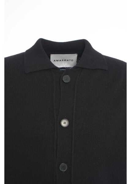 Cardigane AMARANTO Cardigan with polo collar Black Barbati (BM 19034689) 4