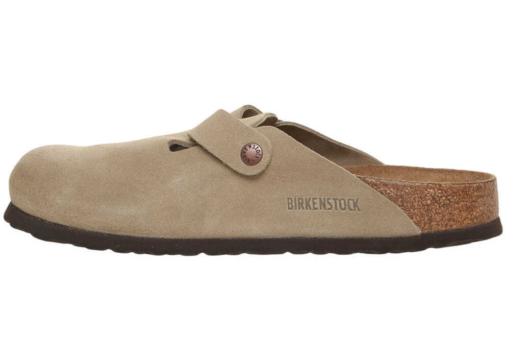 Sandale Birkenstock Suede clog Boston Beige Barbati (BM 19034725) 4