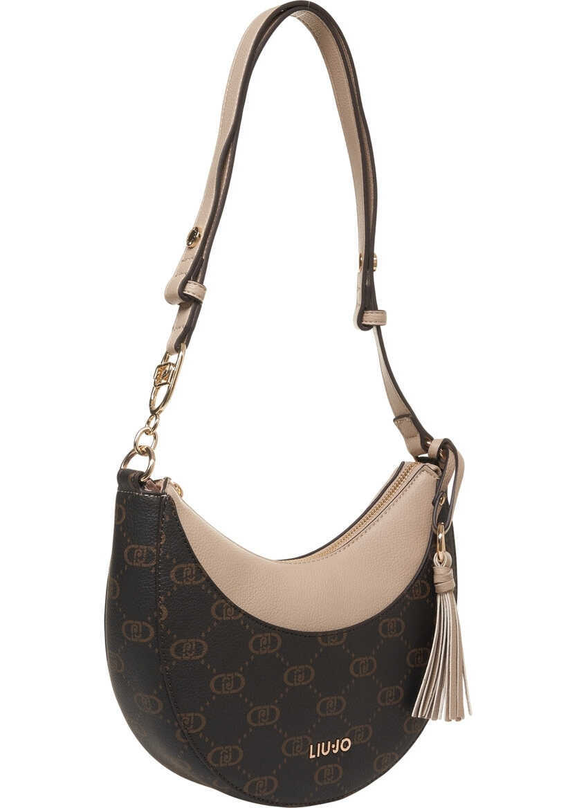 Genti de umar Liu Jo Crescent bag with logo print Brown Femei (BM 19034746) 3