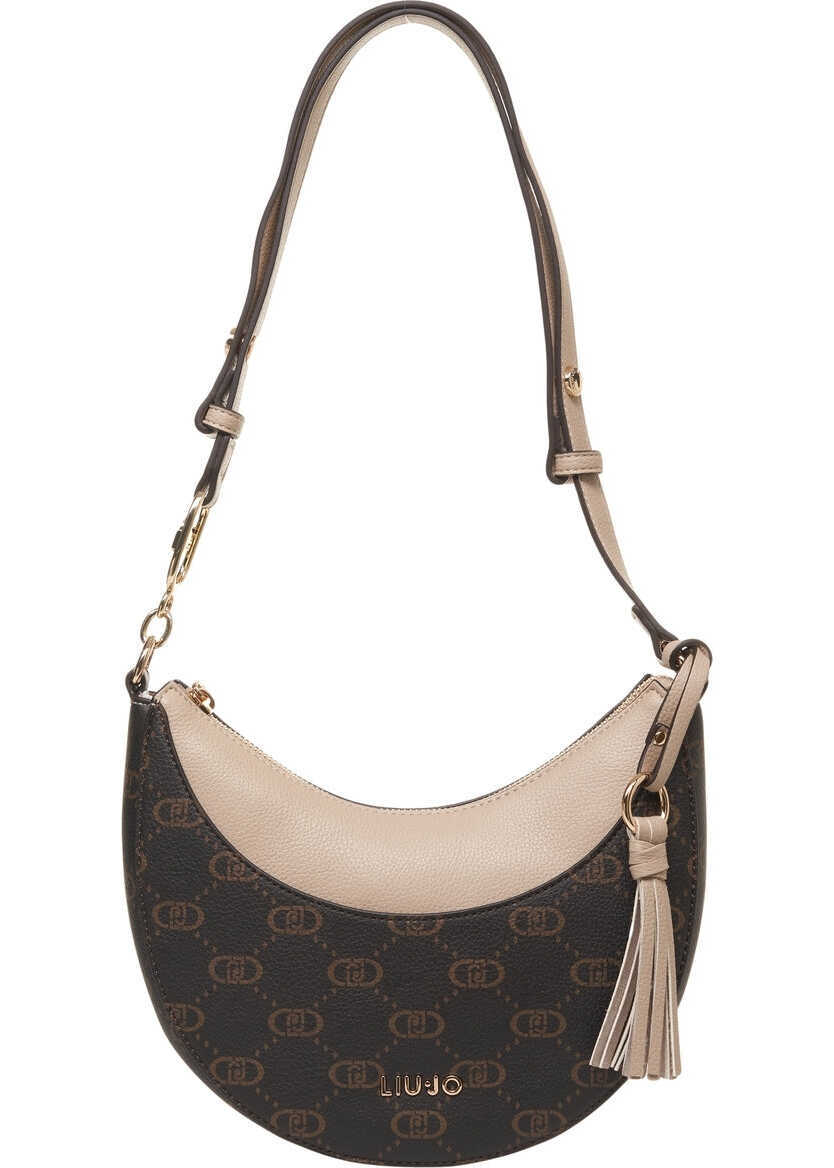 Genti de umar Liu Jo Crescent bag with logo print Brown Femei (BM 19034746) 1
