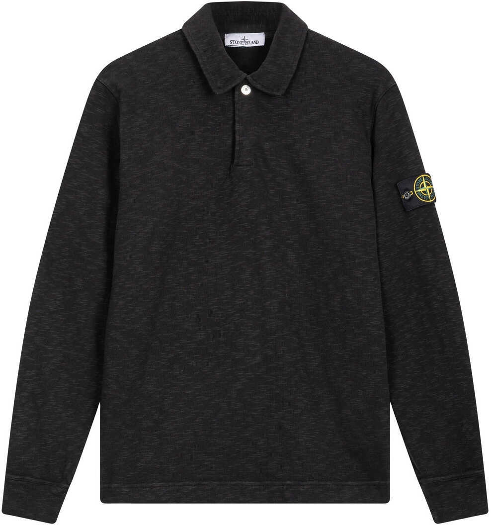 Tricouri Polo Stone Island Knit polo shirt with logo Black Barbati (BM 19034767) 2