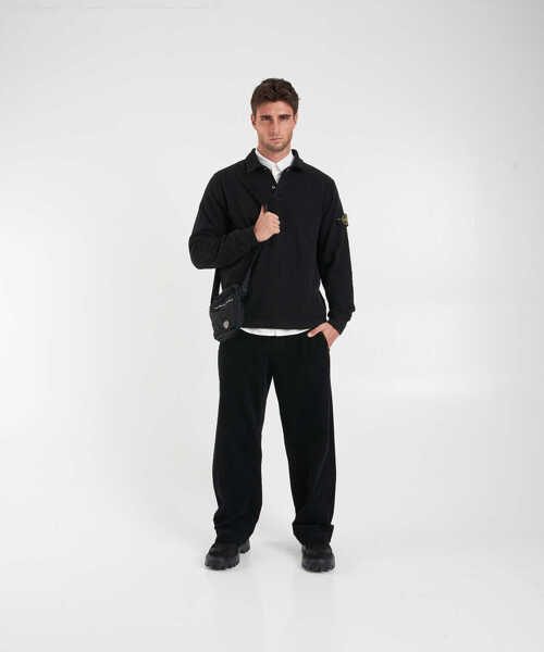 Tricouri Polo Stone Island Knit polo shirt with logo Black Barbati (BM 19034767) 3