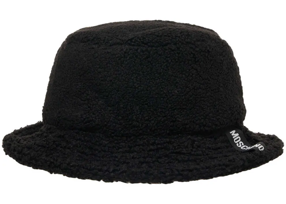 Palarii Moschino Faux fur bucket hat Black Femei (BM 19034773) 1