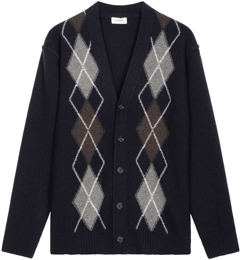 Cardigane Paolo Pecora Cardigan with argyle pattern Blue Barbati (BM 19034791) 1