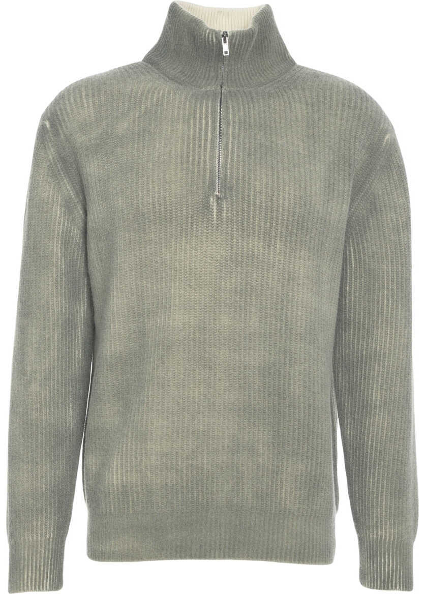 Pulovere Atomofactory Knit sweater with stand-up collar Grey Barbati (BM 19034803) 1