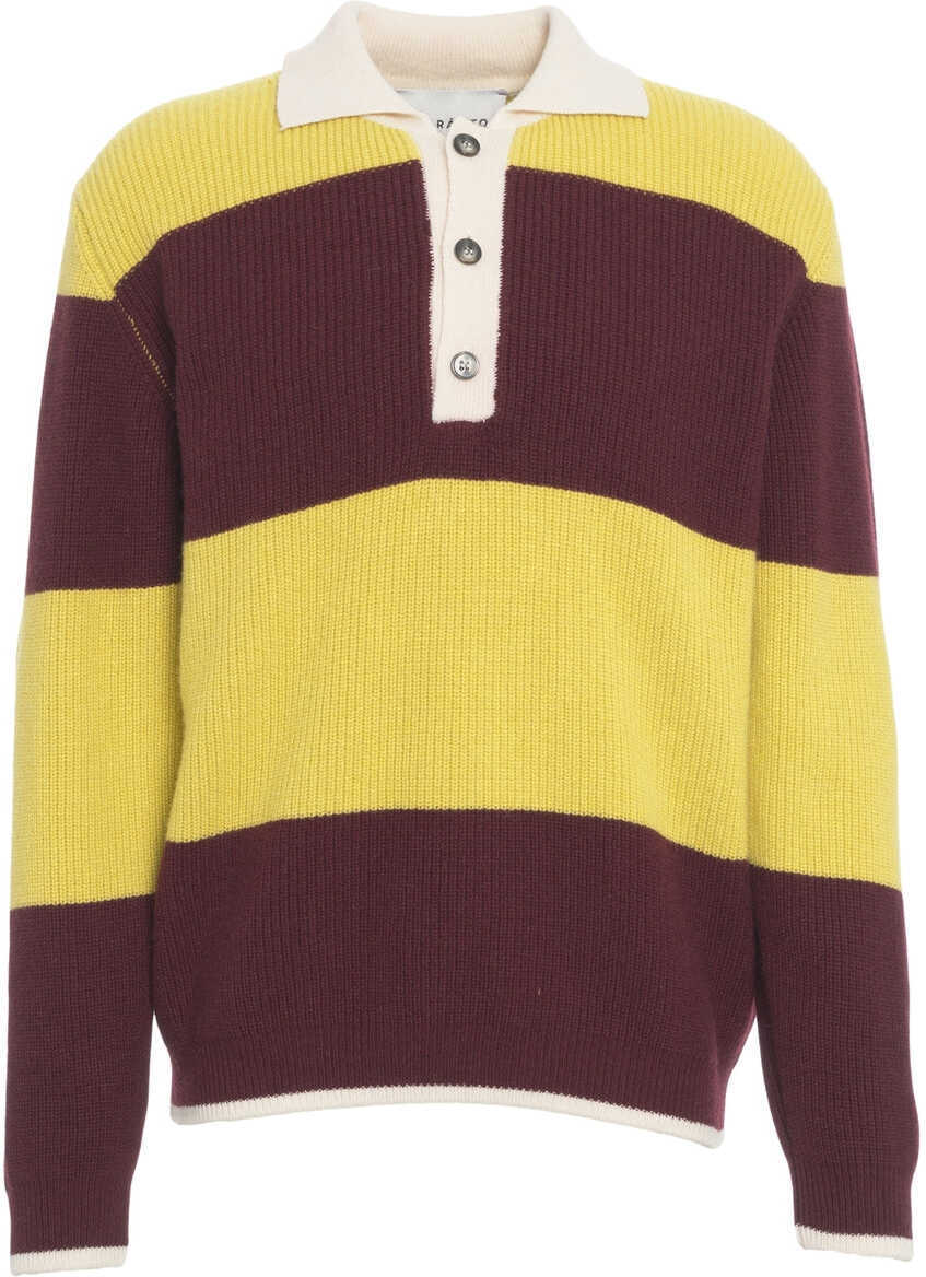 Tricouri Polo AMARANTO Striped sweater with polo collar Multicolor Barbati (BM 19034836) 2