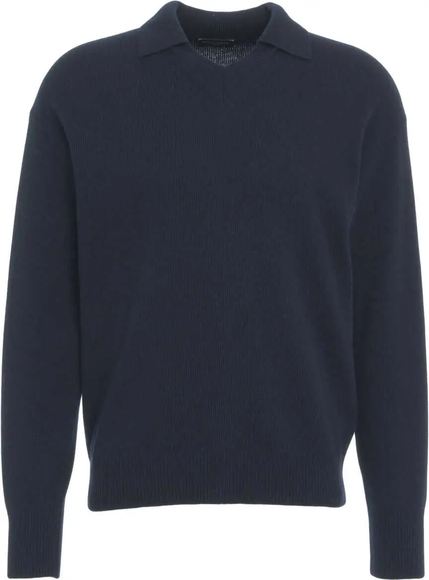 Pulovere Roberto Collina Merino wool and cashmere sweater Blue Barbati (BM 19034845) 1
