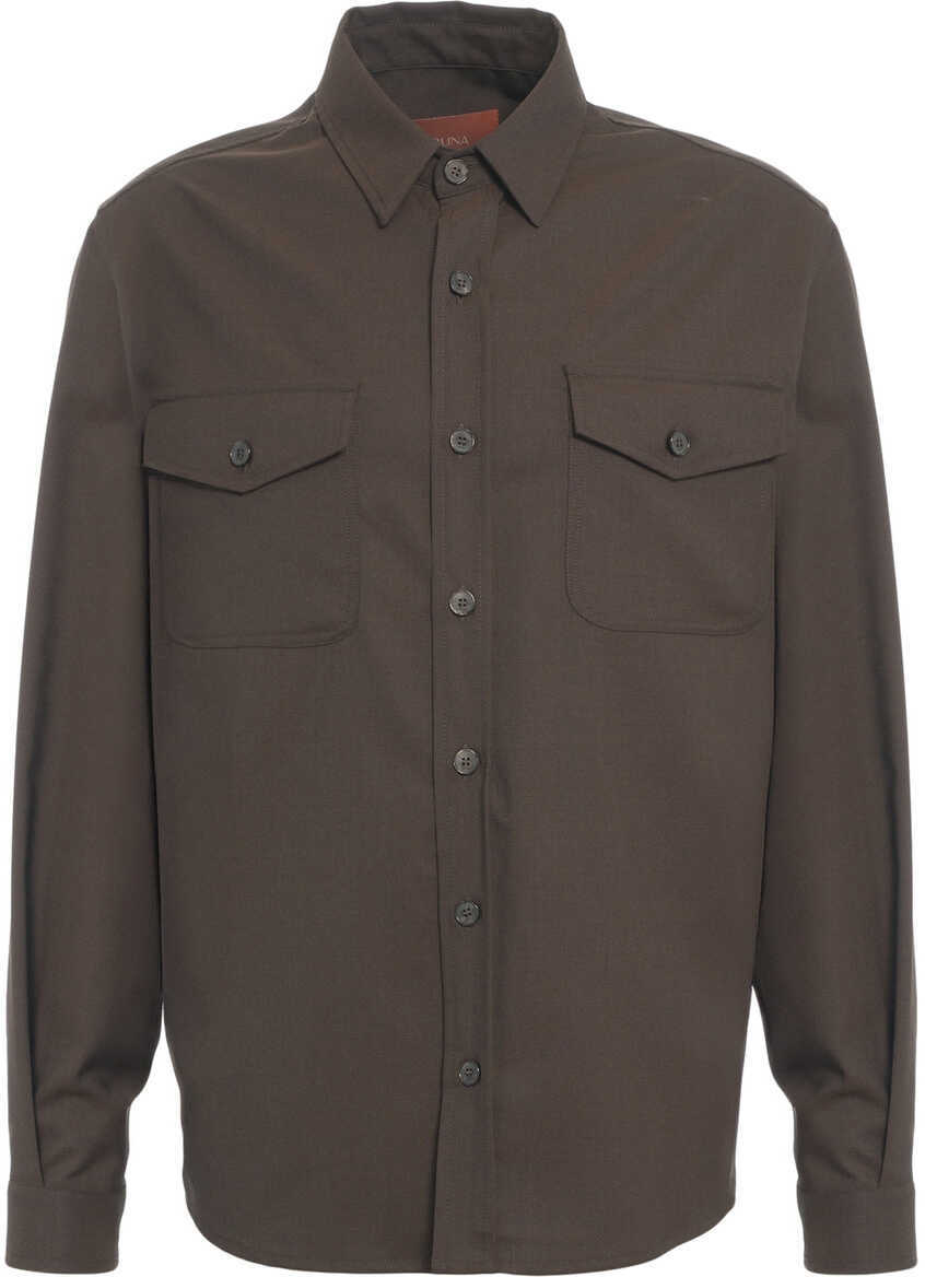 Camasi office Cruna Wool blend shirt Osaka Brown Barbati (BM 19034869) 2
