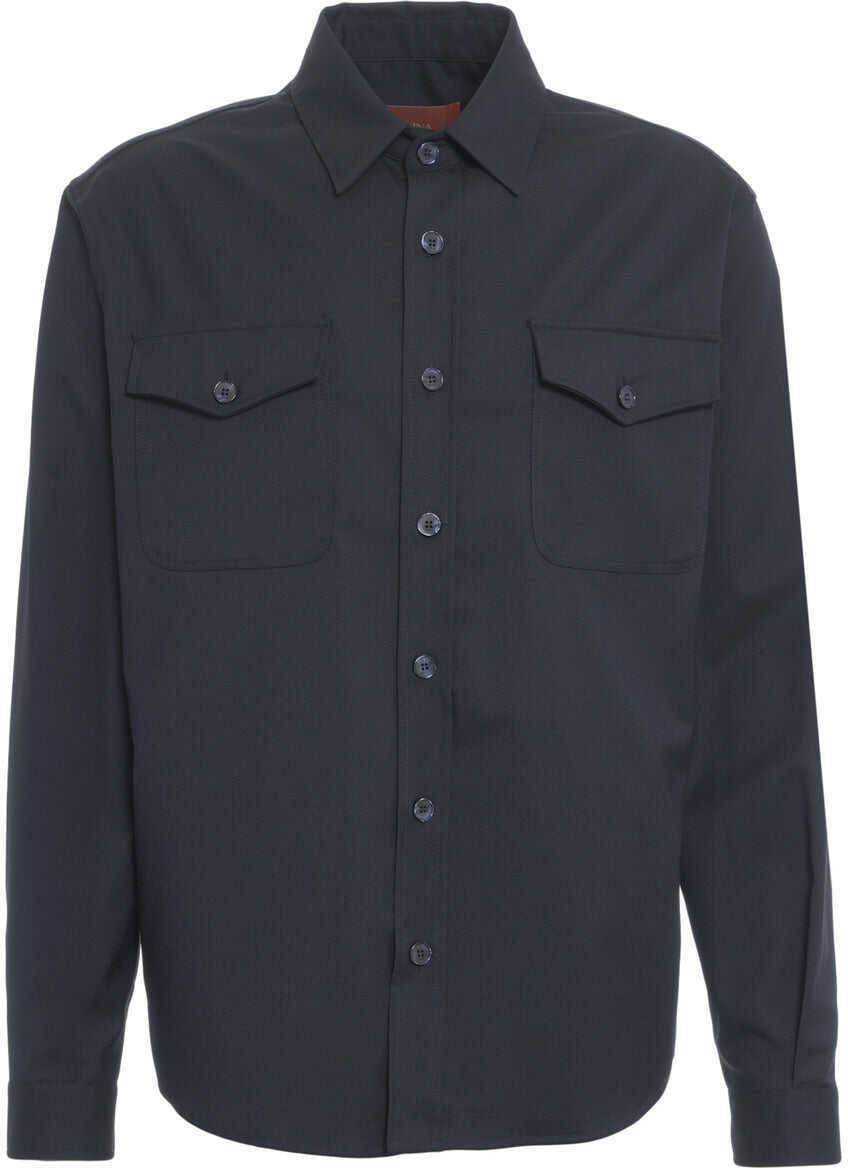 Camasi office Cruna Wool blend shirt Osaka Blue Barbati (BM 19034869) 2
