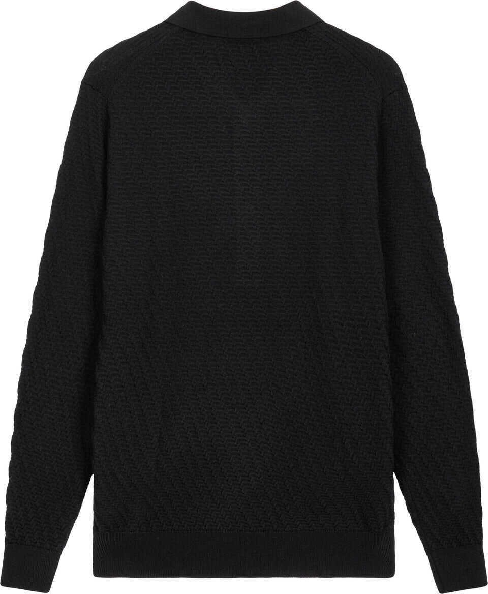 Tricouri Polo Paolo Pecora Knit sweater with polo collar Black Barbati (BM 19034872) 3