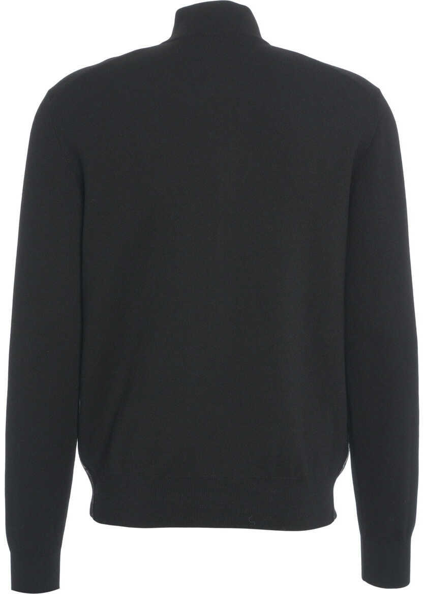 Pulovere casual Paolo Pecora Knitted jacket with stand-up collar Black Barbati (BM 19034875) 3