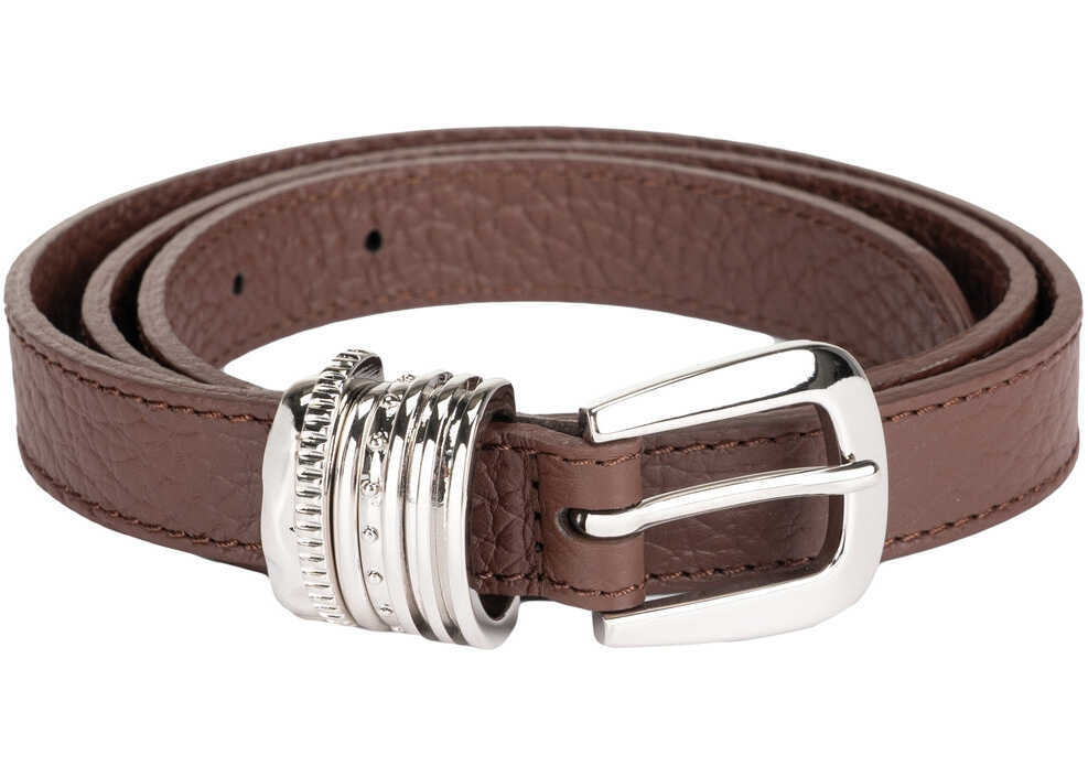 Curele Orciani Grained leather belt Brown Femei (BM 19034893) 1
