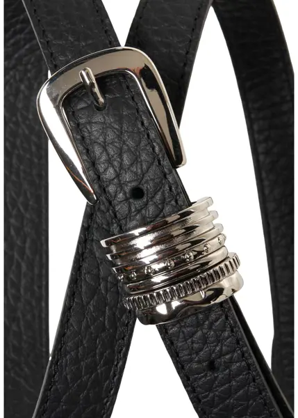 Curele Orciani Grained leather belt Black Femei (BM 19034893) 3