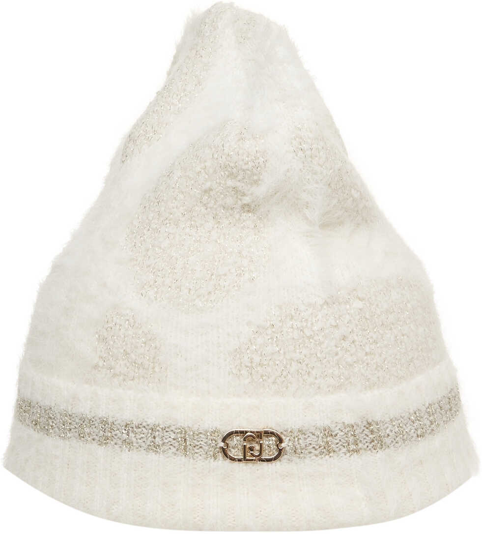 Caciuli LIU JO SPORT Knit beanie with logo detail White Femei (BM 19035061) 2