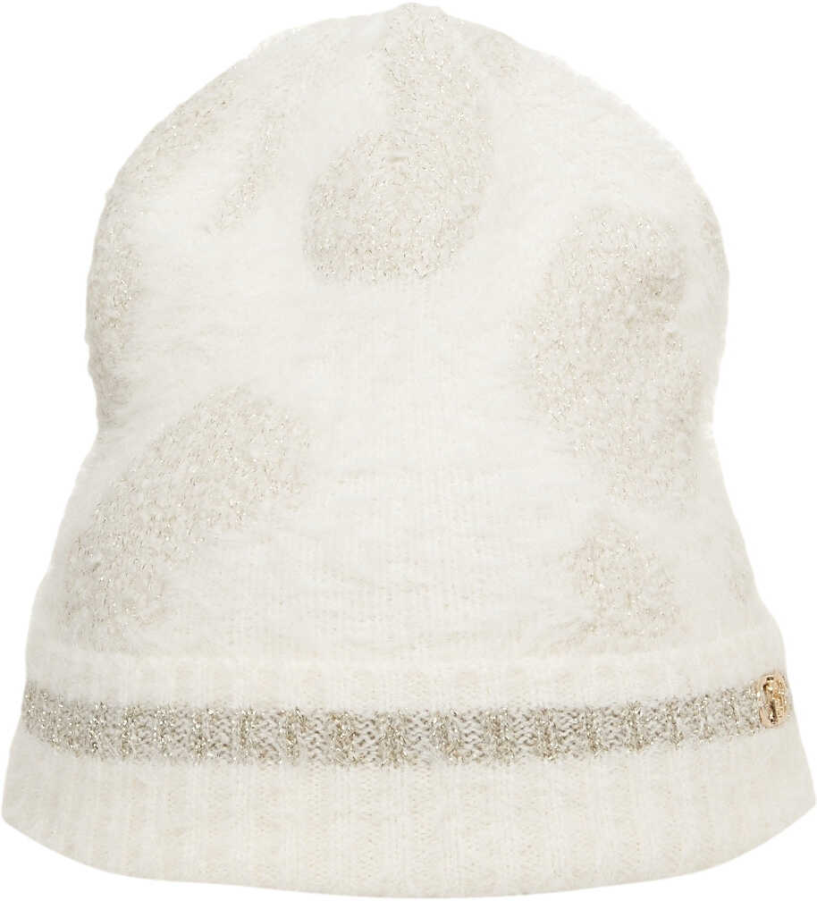 Caciuli LIU JO SPORT Knit beanie with logo detail White Femei (BM 19035061) 3