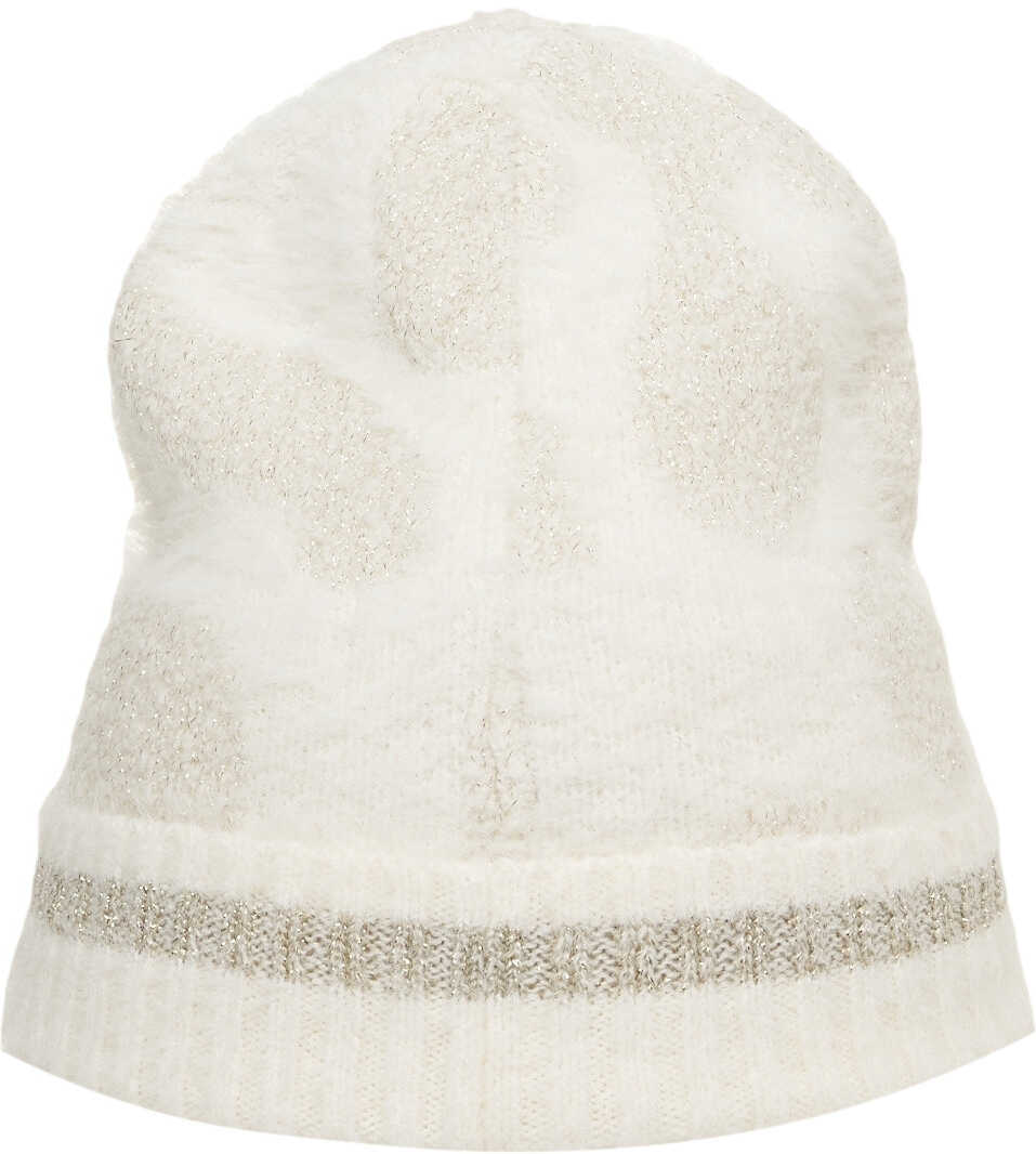Caciuli LIU JO SPORT Knit beanie with logo detail White Femei (BM 19035061) 4