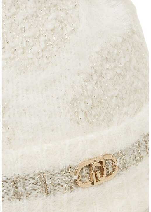 Caciuli LIU JO SPORT Knit beanie with logo detail White Femei (BM 19035061) 5