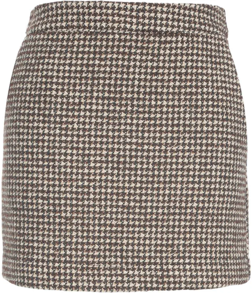 Fuste scurte Kaos Houndstooth mini skirt Brown Femei (BM 19035070) 1