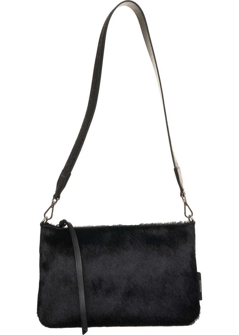 Genti de umar Profanter Pony hair shoulder bag Tessa Black Femei (BM 19035082) 2