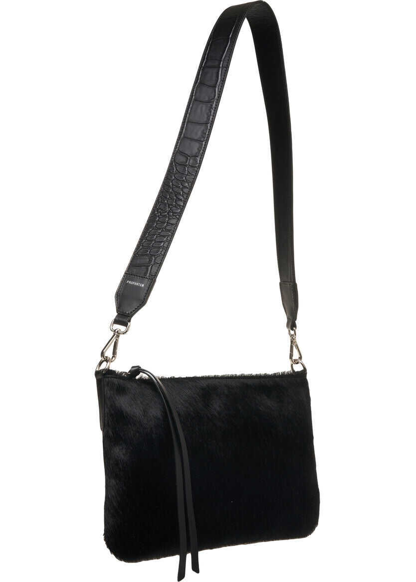 Genti de umar Profanter Pony hair shoulder bag Tessa Black Femei (BM 19035082) 3