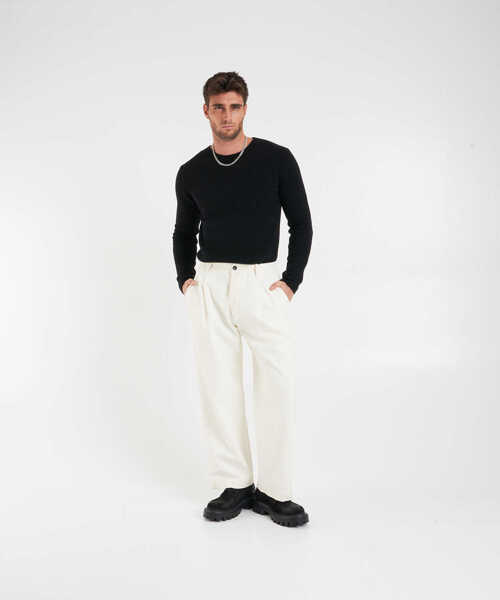 Pantaloni casual Nine in the morning Pleated trousers Philip White Barbati (BM 19035091) 3